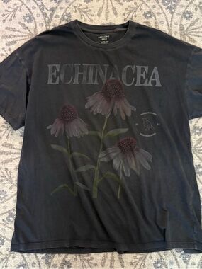 American Eagle Black Oversized Graphic Tee